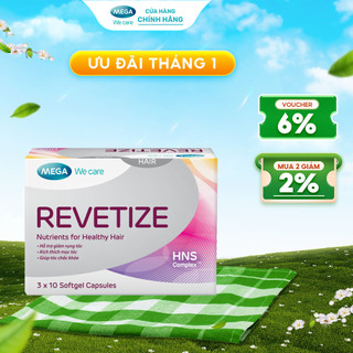  Viên uống cải thiện tình trạng rụng tóc và duy trì mái tóc khỏe đẹp - REVETIZE Mega We Care  30 viên  