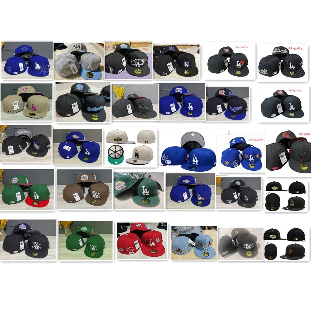 Dodgers Dodgers LA Mũ chống điều chỉnh Hip-Hop Mũ vành phẳng 59FIFTY Mũ số mũ mũ đầy đủ Kích thước m