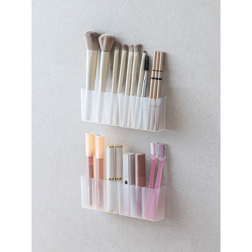 Spot Goods#No-Drill Wall-Mounted Compartment Box Mirror Cabinet Small Item Storage Box Scissors Eyeb