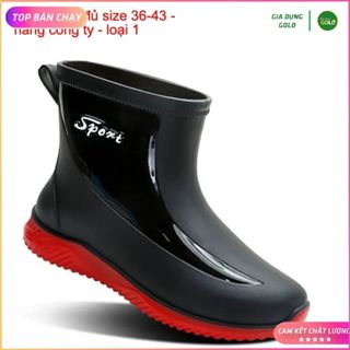 Ủng ngắn đi mưa, size 38-43, đế cứng, lý tưởng cho làm vườn và phượt.