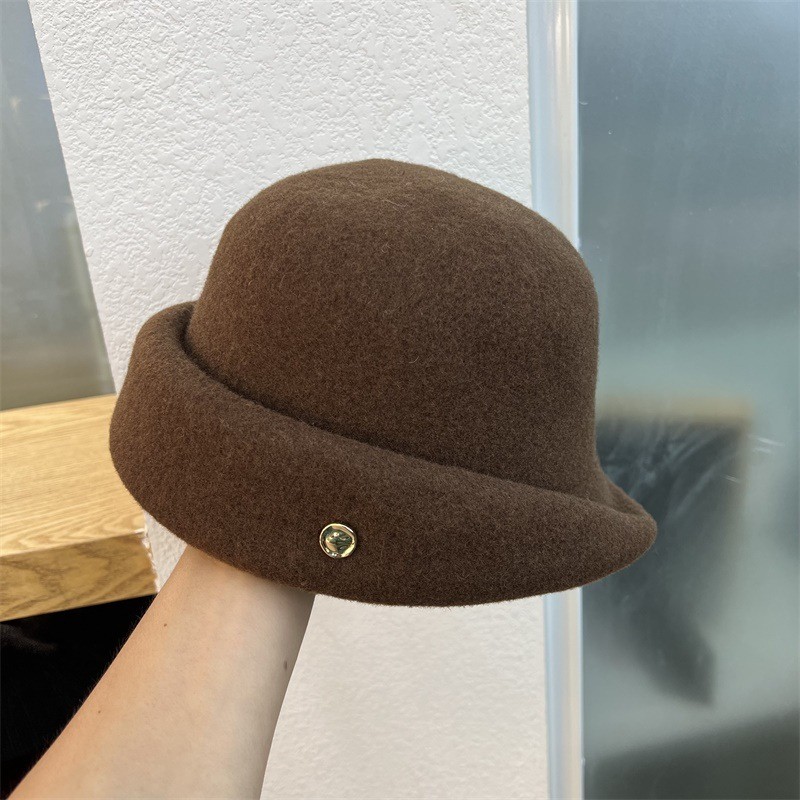 Hepburn Phong Cách Len Úc Retro Nâng Trước Mũ Bé Gái Định Hình Nhiệt Độ Cao Thời Trang Ấm Áp Công Ch