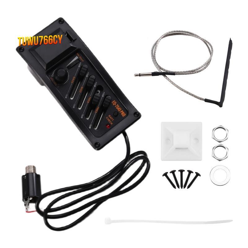 EQ-7545PRO Acutic Guitar EQ Piezo Pickup Pre-Amp 4 Band Acoustic Guitar Piezo Pickup