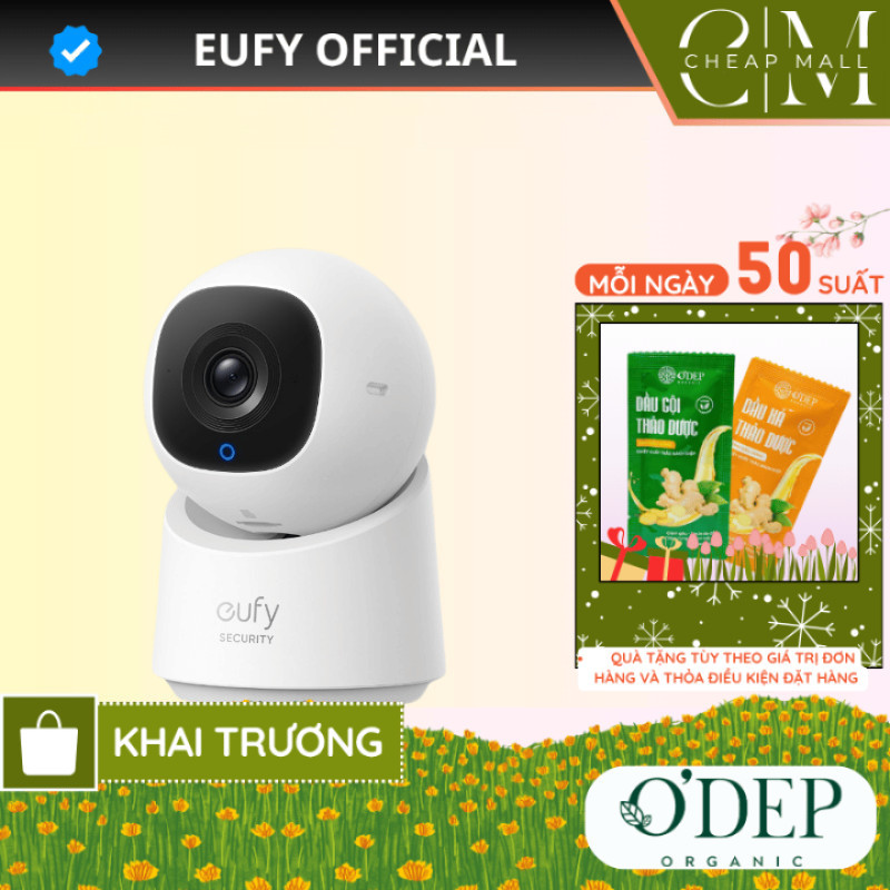 Camera trong nhà Eufy Indoor C220 | 2K rõ nét | AI tracking | Cảnh báo qua app - Hàng chính hãng - C