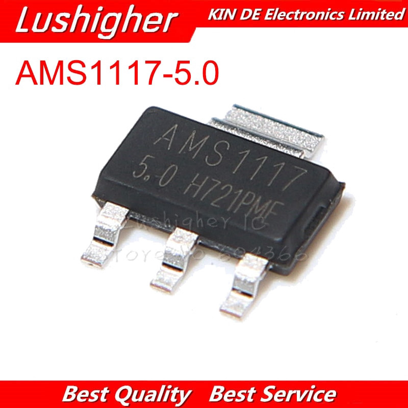 Bộ 50 AMS1117-5.0 LD1117 LM1117 5.0V 5V SOT223 SMD Mới nguyên bản