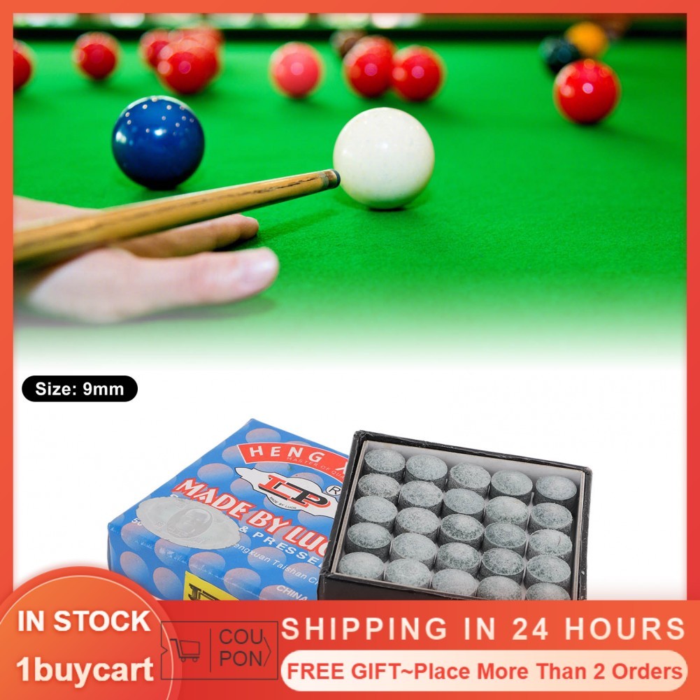 1buycart1 Đầu Bida Thay Thế 50 Cái 9mm/10mm/11mm/12mm/13mm Bể bơi bằng da có hộp bảo quản cho gậy Cu