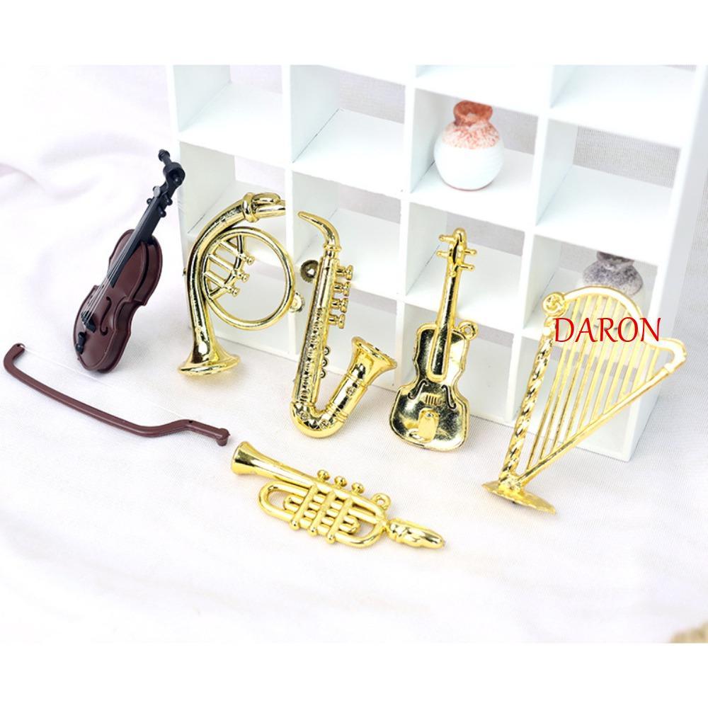 Nhạc cụ âm nhạc vàng bằng nhựa DARON, Mô hình thu nhỏ Saxophone Mini Golden Trumpet Saxophone, Nhà b