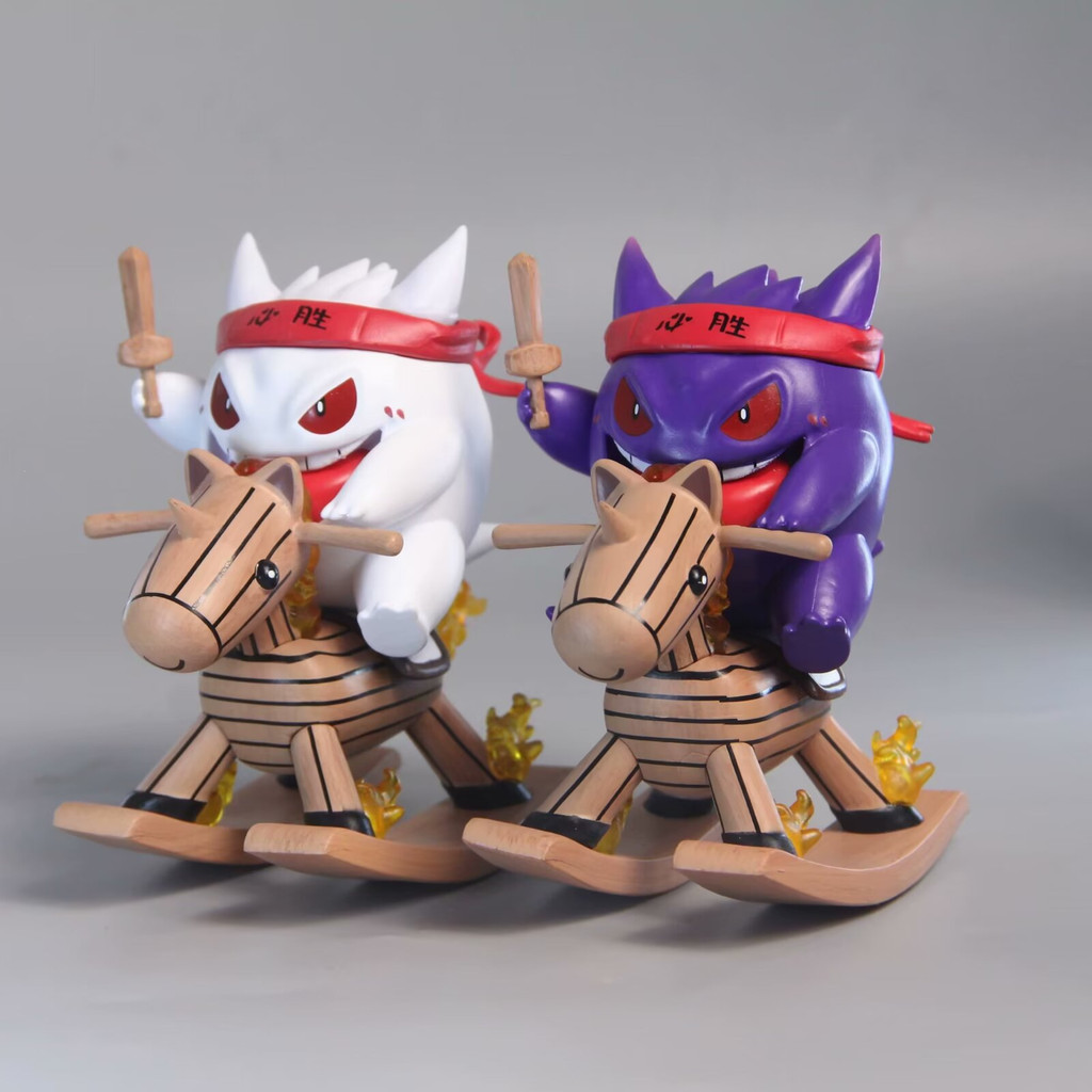 Pokemon Rocking Horse Gengar Gỗ Ngựa Gengar Đóng Hộp Hình Búp Bê Trang Trí Mô Hình