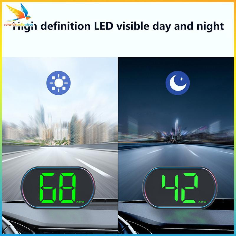 Colorfulswallowfree Car LED Digital Speed Gauge Head-Up Display Universal Vehicle Speed Meter Speedo