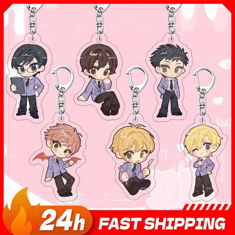 Móc khóa Anime Ouran High School Host Club mica acrylic mô hình Tamaki Suoh Kyoya Ootori CLB Trai Đẹ