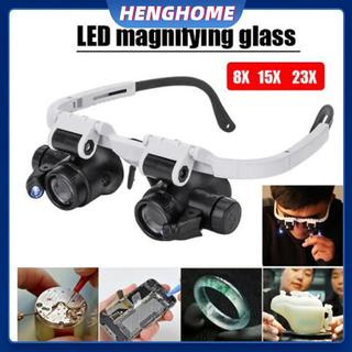 Kính lúp HENGHOME có đèn LED 8X 15X 23X Đồng hồ thợ kim hoàn Loupe HENGHOME