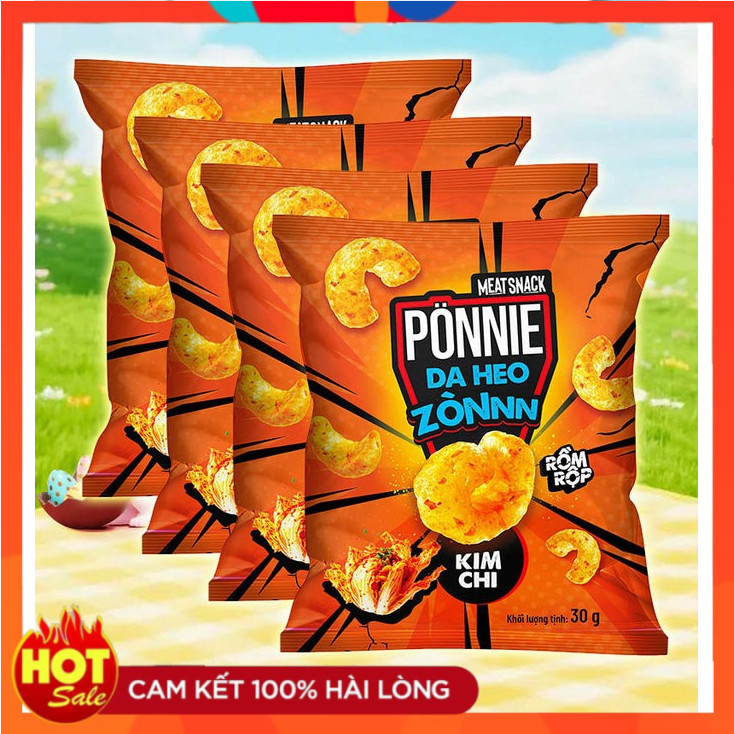 [Chọn vị] Combo 4 gói Snack Ponnie da heo zòn gói x 30gr
