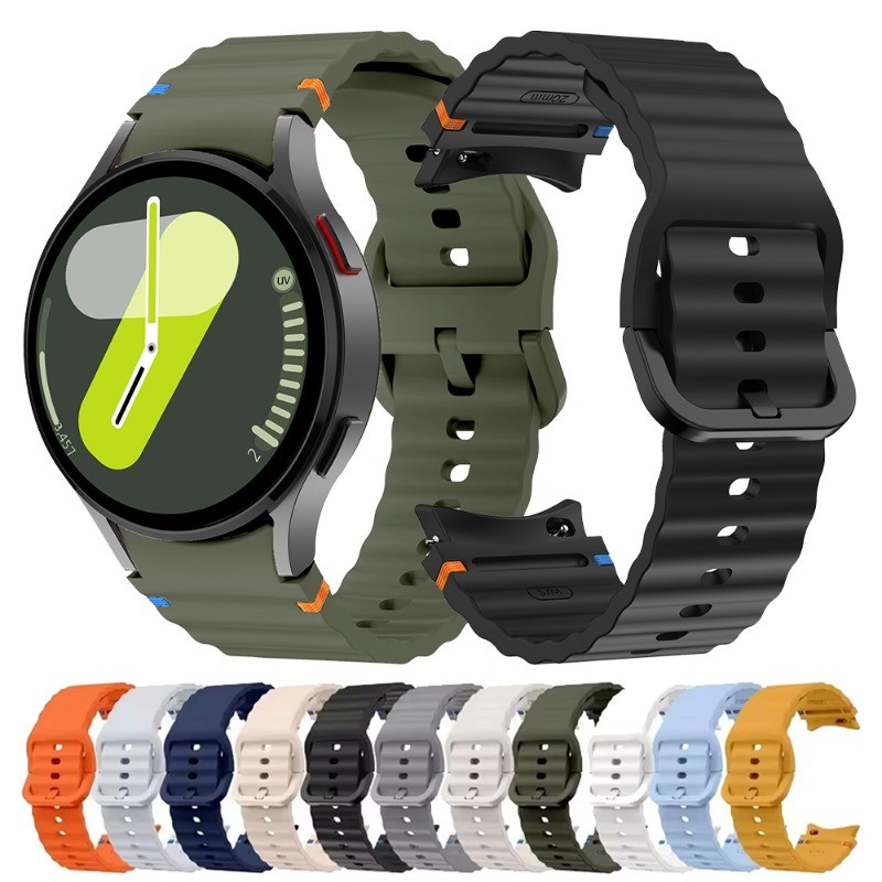 Dây đeo silicon cho Samsung Galaxy Watch 7 / FE / 6 / 5 / 4 44mm 40mm 5 Pro Wave Bracelet Galaxy Wat