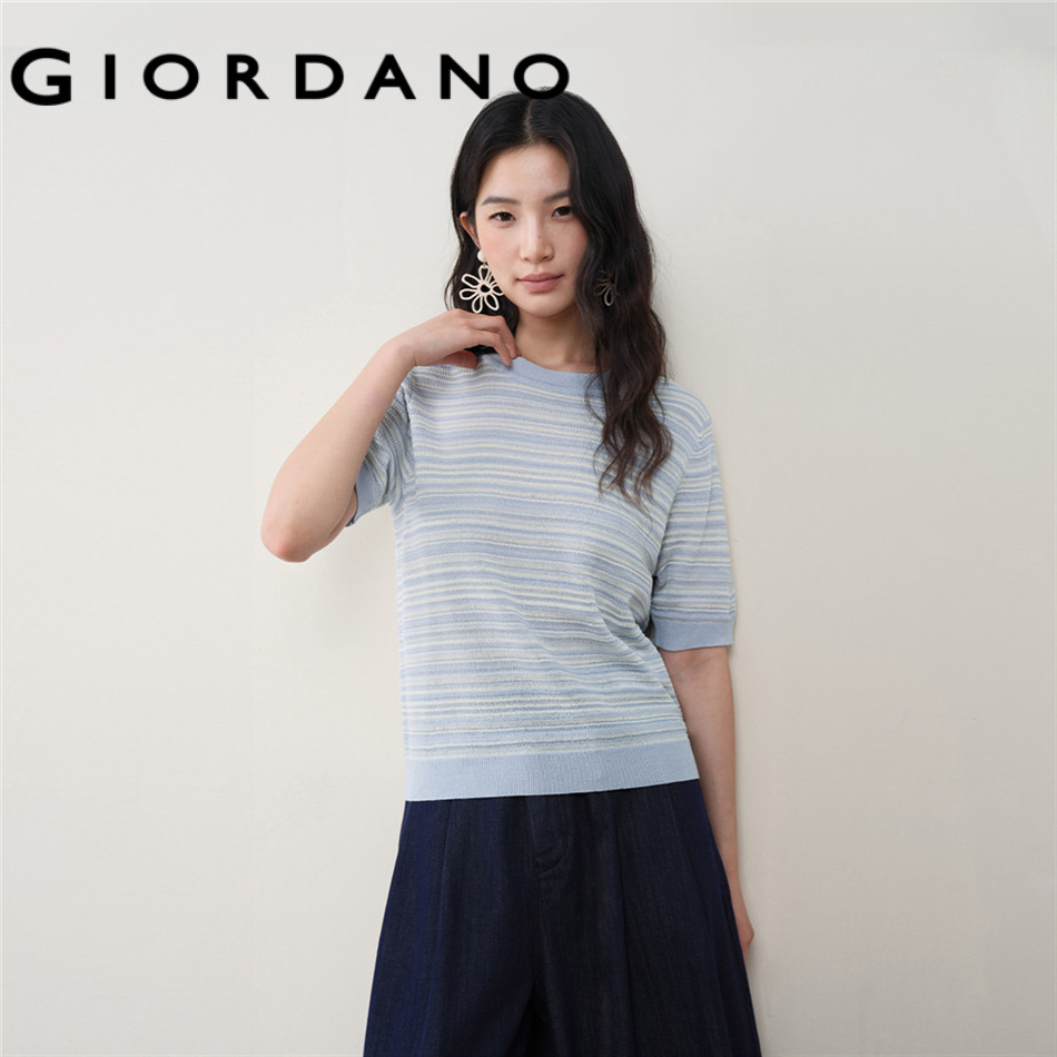 GIORDANO WOMEN Women Linen Knitwear 18356207