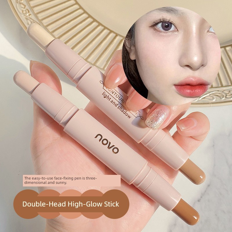 bắt sáng highlight highlight bắt sáng Novo Contouring Highlighter Nâng cơ mặt ba trong một-