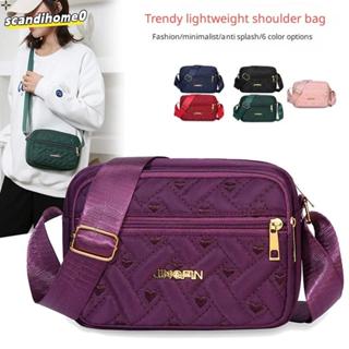 Túi đeo vai SCANDIHOME0, Túi xách nữ thoải mái có dây kéo, Túi xách tay thêu nách thời trang dung tích lớn dành cho nữ