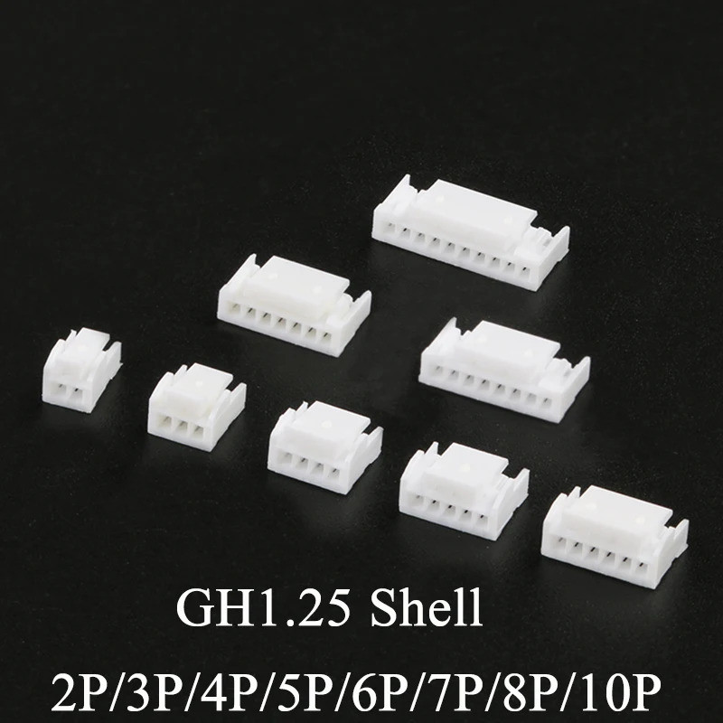 Bộ 50 Đầu Nối GH 1.25 Mm Pitch JST GH1.25 Nhà Ở Có Khóa 2P 3P 4P 5P 6P 7P 8P 10P