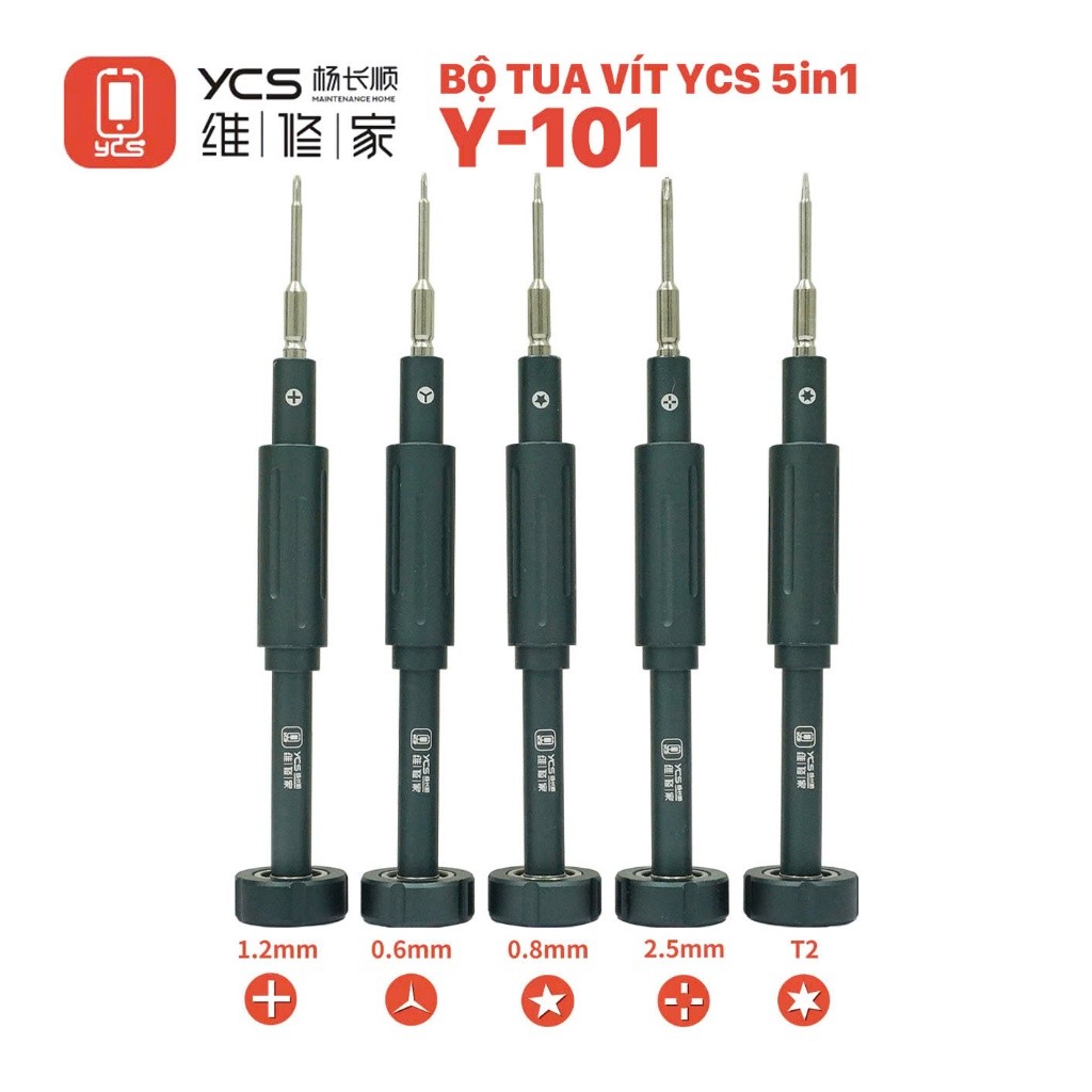 Tua vít 2D YCS Y-101 5in1 (bộ 5 cây)YCS Tool | YCS Tool