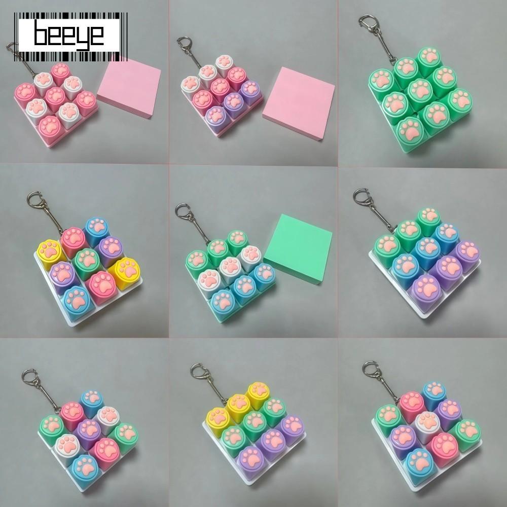 BEEYE Bàn Phím Clicker Đồ Chơi, 9 Phím DIY Bàn Phím Fidget Móc Khóa, Thư Giãn Giảm Căng Thẳng Vượt Q