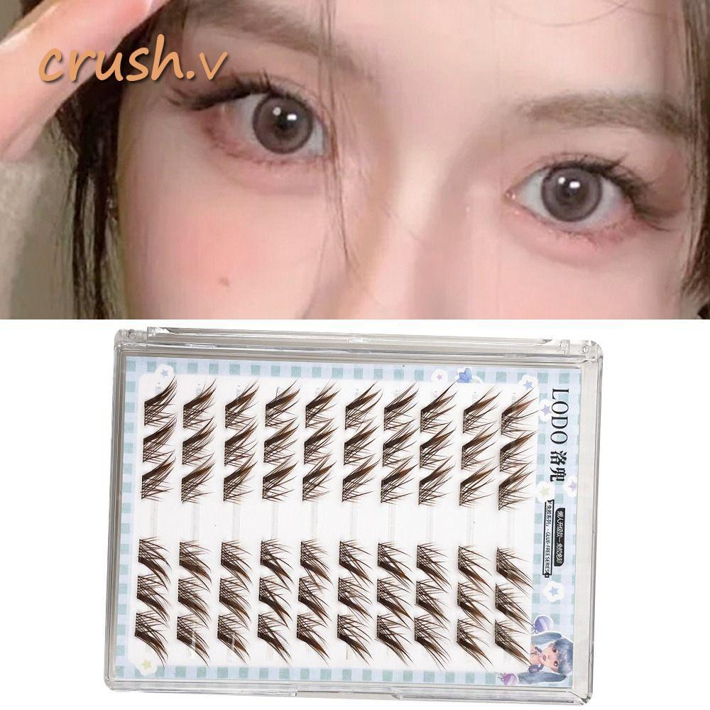 [CRUSH] Cụm mi mắt, Phong cách Manga Hàng mi nhìn tự nhiên, C Curl Lông mi giả riêng lẻ DIY Lash Ext