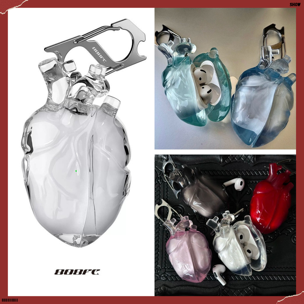 [G-Plus Studio] Hộp đựng tai nghe trái tim trong suốt Thích hợp cho hộp đựng tai nghe Airpods pro3 T