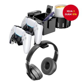  Giá đỡ cốc để bàn 3 trong 1 - Móc treo tai nghe xoay có giá đỡ cốc - Kẹp trên bàn sắp xếp giữ Tai nghe Cốc Điện thoại di động và Bút  Đen  