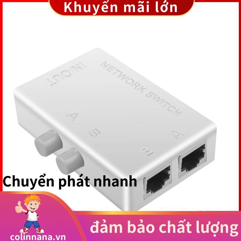 Công tắc mạng RJ45 bằng nhựa 2 cổng LAN Ethernet Network Box Switcher RJ45 Splitter Cổng 2 chiều Cổn