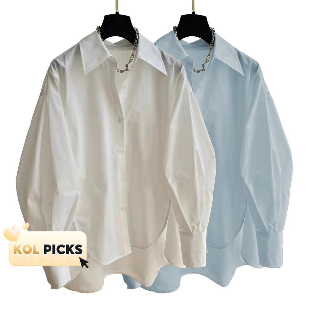 (KOL‘s pick) Áo sơ mi kiểu Lovito không đối xứng nút trước màu trơn thanh lịch cho nữ LNE24084 (Nhiề