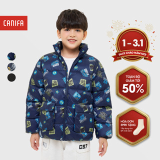  Áo khoác chần bông bé trai CANIFA cổ cao in họa tiết chống nước siêu nhẹ siêu ấm 2OT25W012 