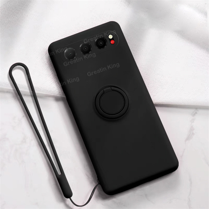 Dành Cho Nubia Air Case Mềm TPU Kim Loại Đen Giá Đỡ Điện Thoại Từ Tính Vỏ Bảo Vệ Dây Đeo Cổ Tay Sili