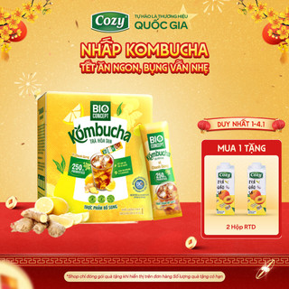  Trà Kombucha Bio Concept Vị Chanh Gừng Hỗ Trợ Bổ Sung Lợi Khuẩn - Cozy  100gr - 10 gói  