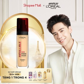  Kem nền che phủ bất bại 32H tự nhiên như da thật L’Oréal Paris Infaillible 32H Foundation Vitamin C SPF 25 30Ml 