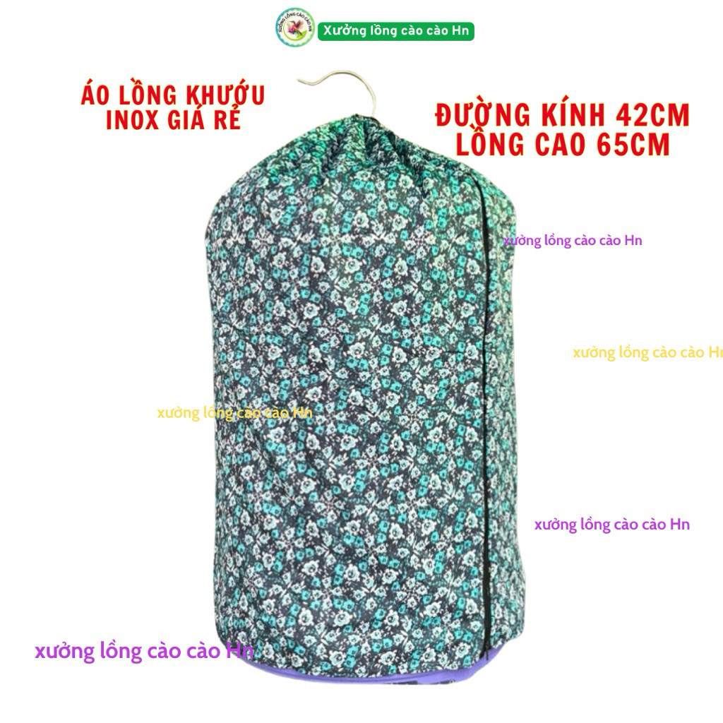 Áo lồng chim khướu,Áo lồng khướu inox đường kính 42cm,cao 65cm,Hoa văn Xanh .. ..