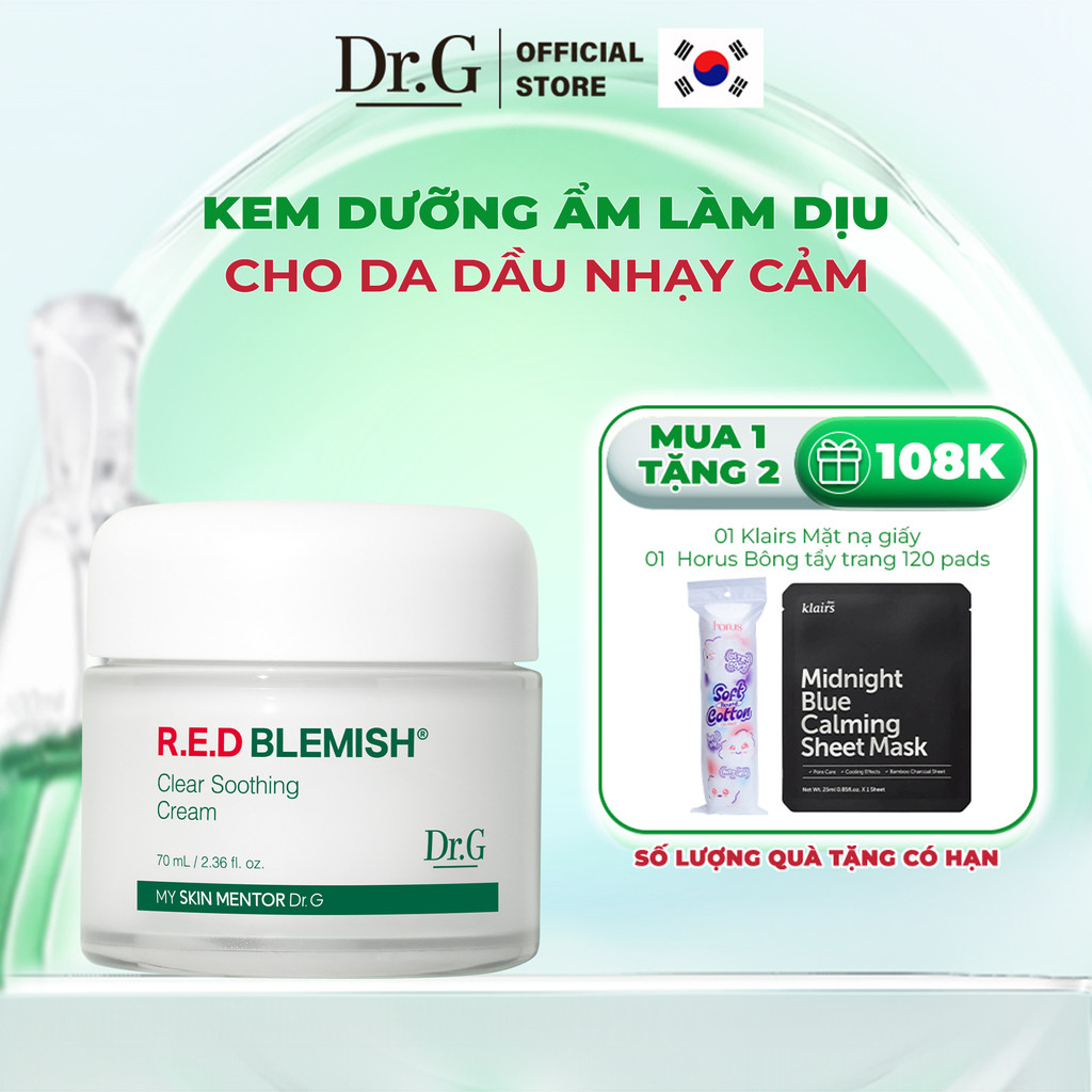 Kem Dưỡng Ẩm Phục Hồi Dr.G Clear Soothing Cream 70ml