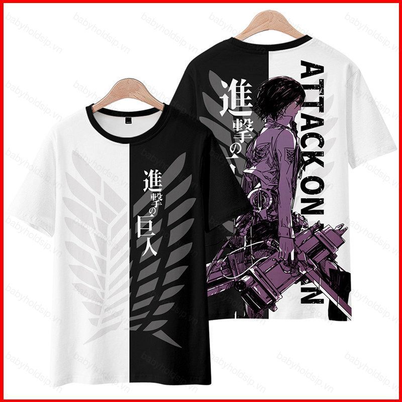 Áo Thun Unisex Cosplay Mikasa Ackerman từ Anime Titans, Phù Hợp Kích Thước Lớn