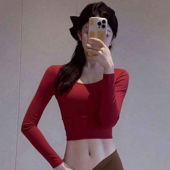 Sexy Hollow-out Backless Yoga Clothes Long Sleeve Slim Fit Slimming Sports Top Pilates Training Work