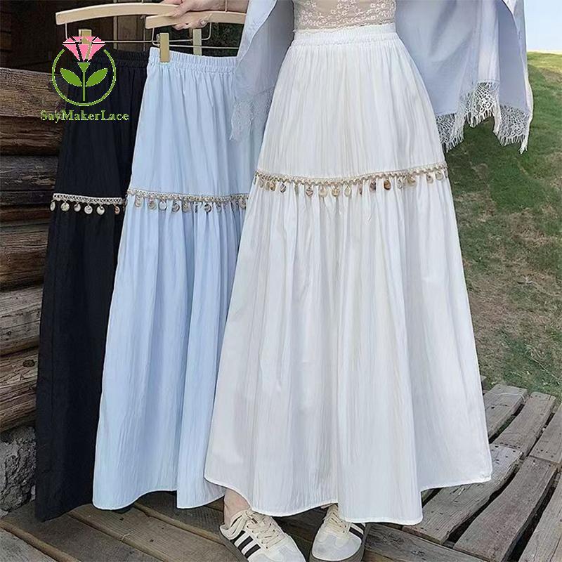 Váy Maxi BoHo Cạp Cao SayMakerLace - Thiết Kế Dân Tộc Thanh Lịch Cho Lễ Hội Và Street Style