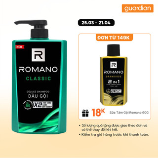 Dầu Gội Hương Nước Hoa Classic Romano 650Gr