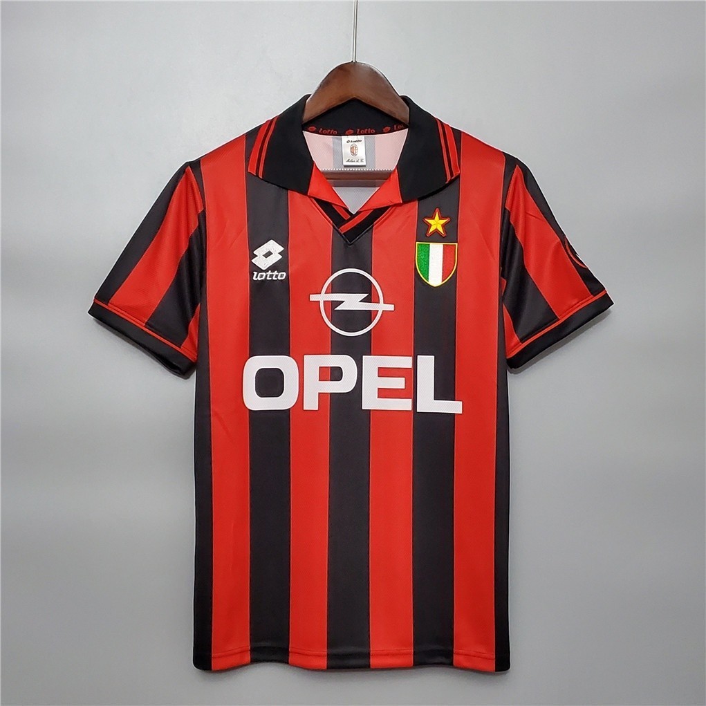 96-97 Milan Home Retro Soccer Jersey Áo bóng đá AC