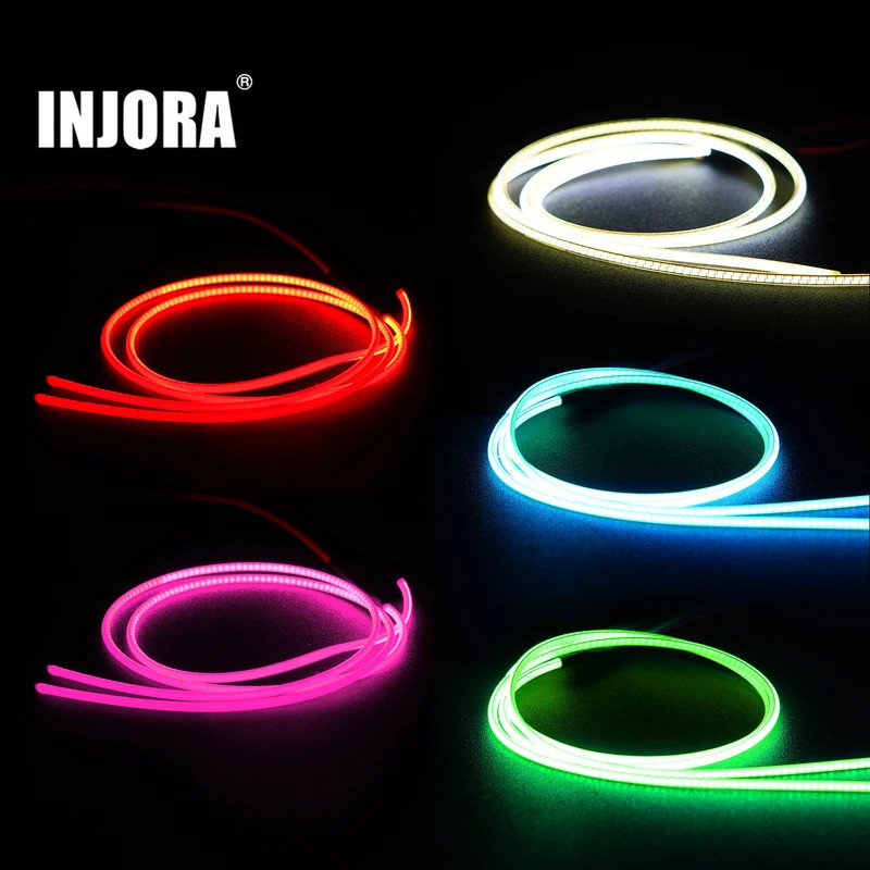 Đèn LED dải linh hoạt INJORA cho bánh xích RC 1 / 24 1 / 18 (Đỏ, Trắng ấm, Xanh lam, Tím hồng, Xanh 