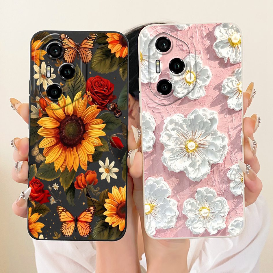 Dành Cho Honor 300 Pro Vỏ Hoa Cúc Hoa Hướng Dương Mềm Lỏng Vỏ Silicon Chống Sốc Cho Honor 300 Honor3