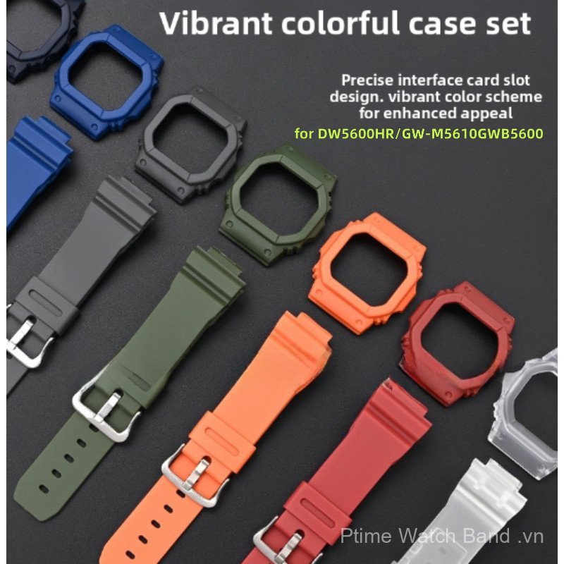 Dây đeo đồng hồ bằng nhựa cho GShock DW5600HR GW-M5610 GWB5600 Dây đeo thay thế hình vuông Dây đeo đ