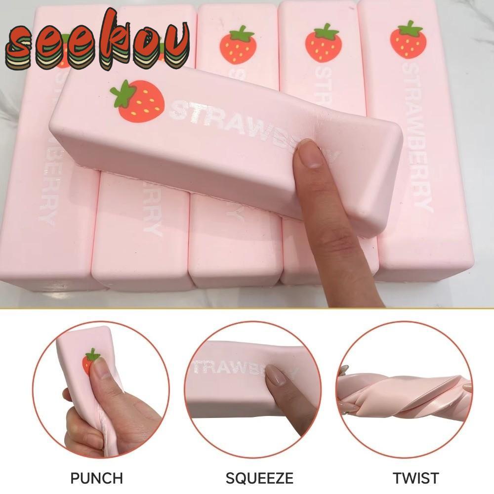SEEKOV Bơ Bóp Đồ Chơi, Dâu Dính Thư Giãn Tay Bóp Quả Bóng Căng Thẳng, Quà Tặng Fidget Chậm Đàn Hồi M