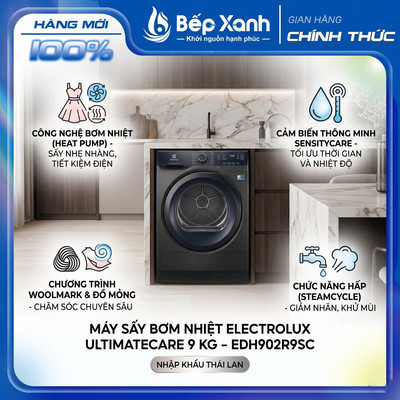 [FREESHIP HCM] Máy sấy bơm nhiệt Electrolux UltimateCare 9 kg EDH902R9SC - Nhập Thái Lan