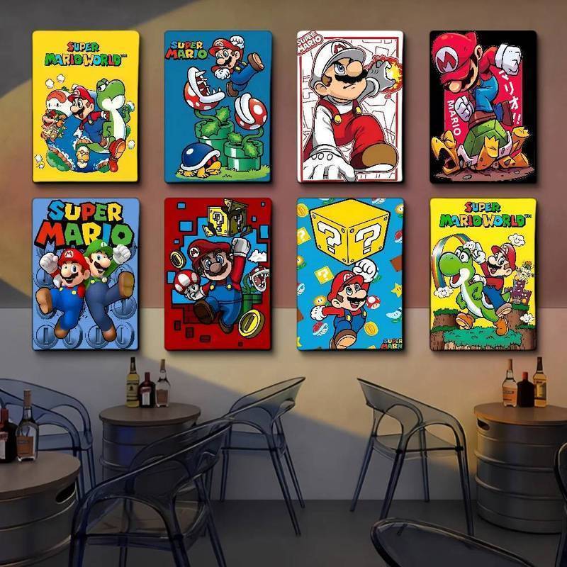 Chống Thấm Nước Khung Super Mario Canvas Treo Tường Nghệ Thuật Retro Game In Hình Trang Trí Phòng Tr