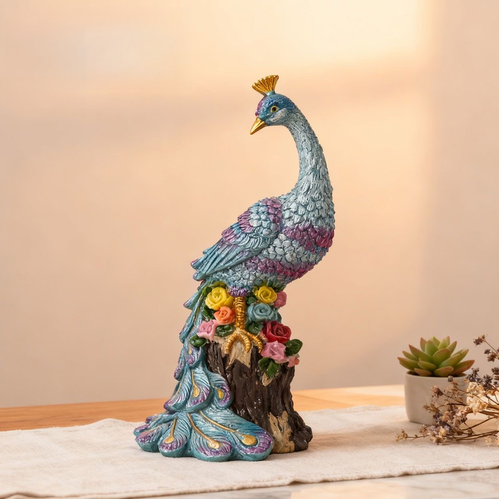 đồ decor trang trí phòng khách decor phòng ngủ đồ trang trí bàn làm việc tượng chim công phong thủy 
