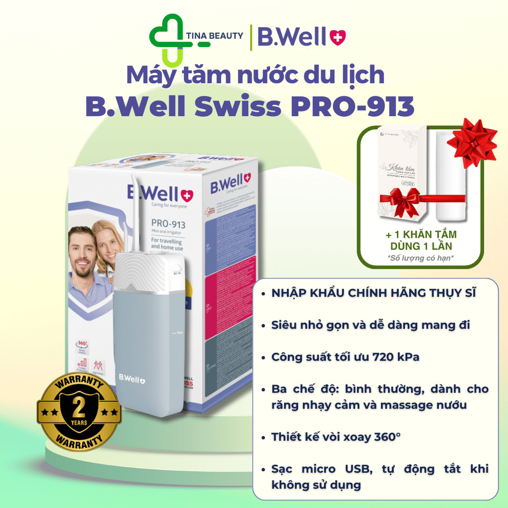 Máy tăm nước B.Well Swiss PRO-913 - B.Well WI-922 Chính Hãnh Bảo Hành 2 Năm