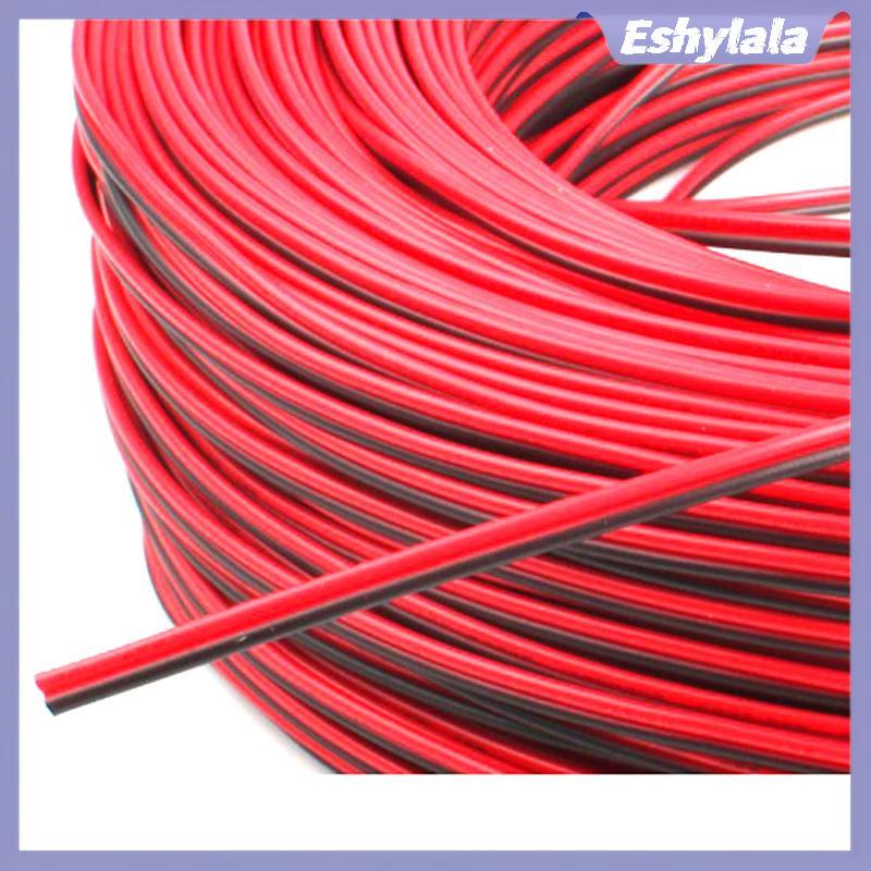 Cáp LED Eshylala 10m Cáp dải LED 2 chân 22AWG Dây điện màu đỏ đen 2 lõi
