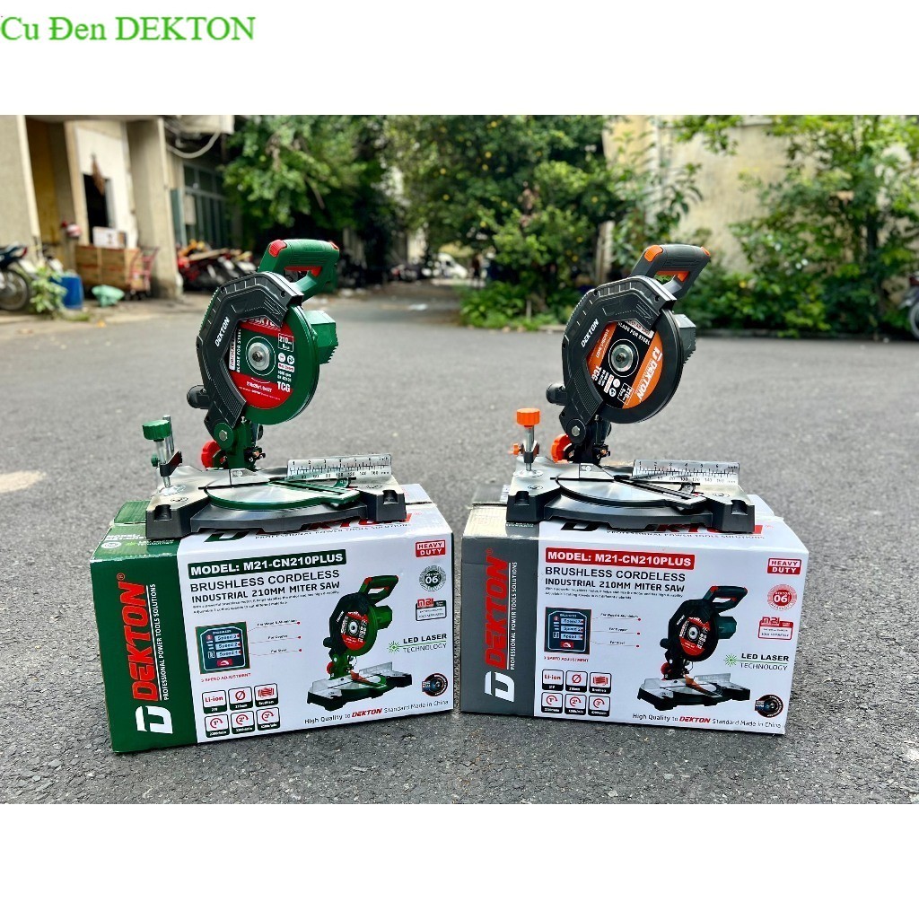 Máy Cắt Đa Năng 210mm dùng Pin 21V Dekton M21-CN210PLUS , cắt nghiêng 45°,  3 tốc độ Cu đen Dekton