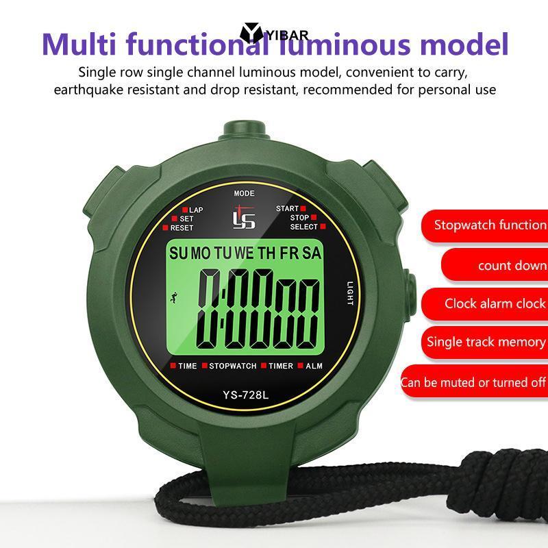 Đồng hồ bấm giờ YIBAR thể thao, độ chính xác 0,01 giây, hẹn giờ tới 30 giờ, màn hình LCD chuyên nghi