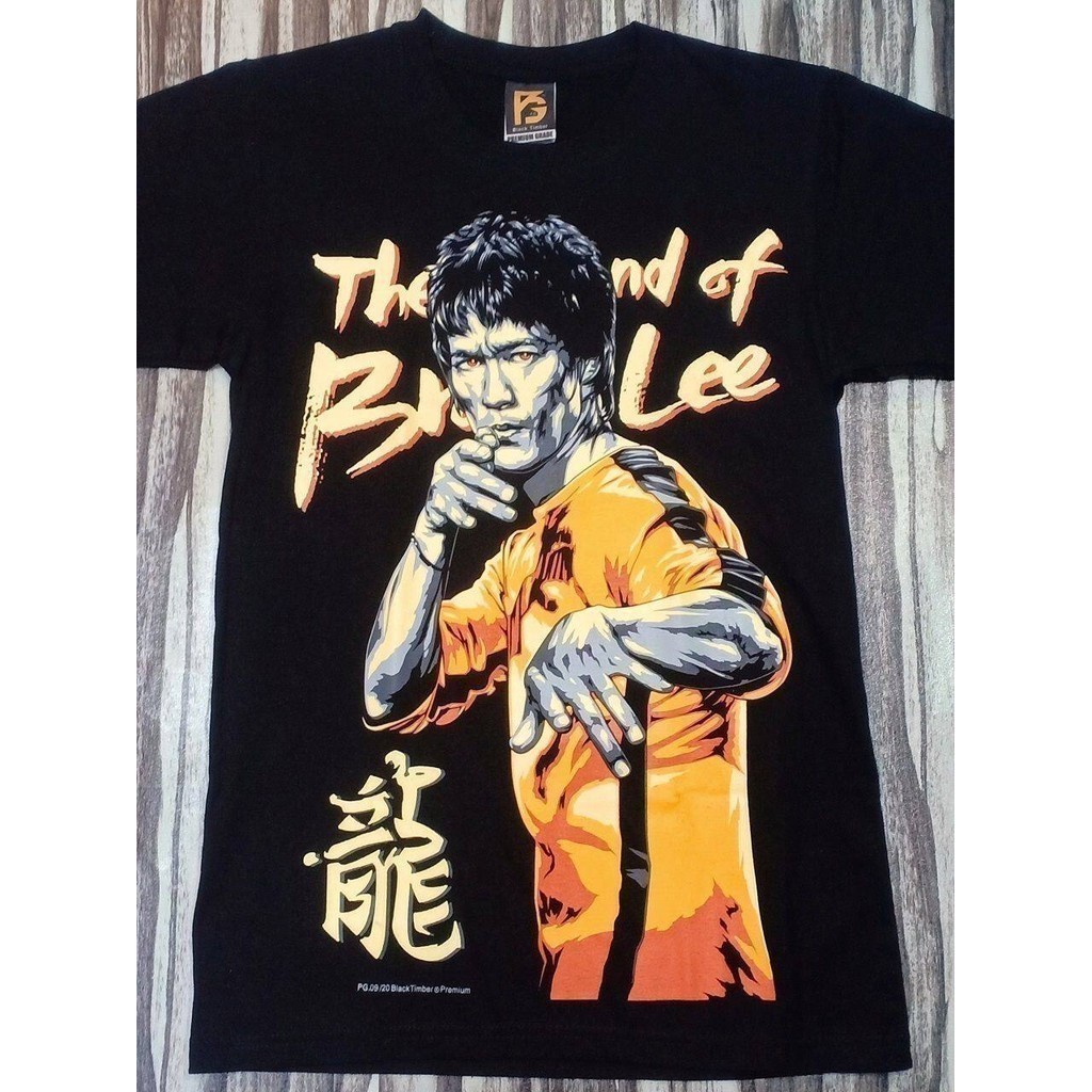 Pg09 2025 Áo thun gỗ đen cao cấp thời trang Bruce Lee Enter the Dragon Vintage Edition